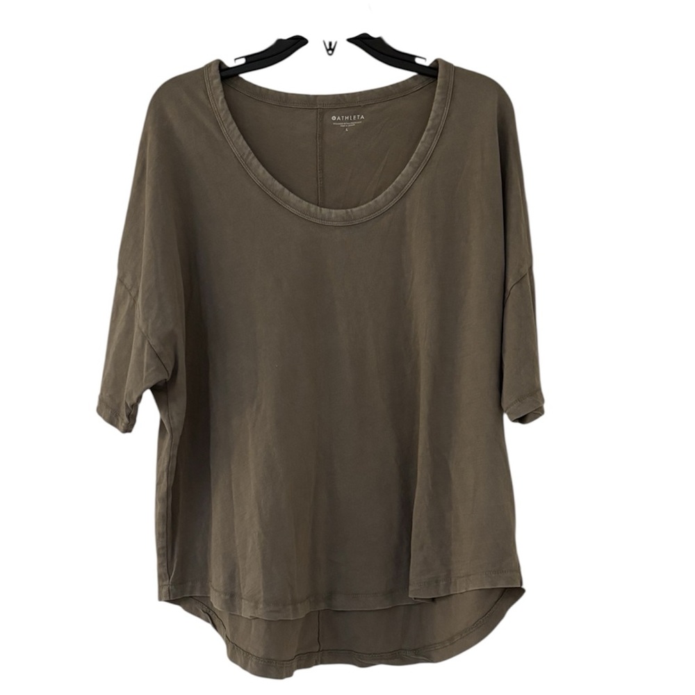 ATHLETA Green Oversized Short Sleeved Tee